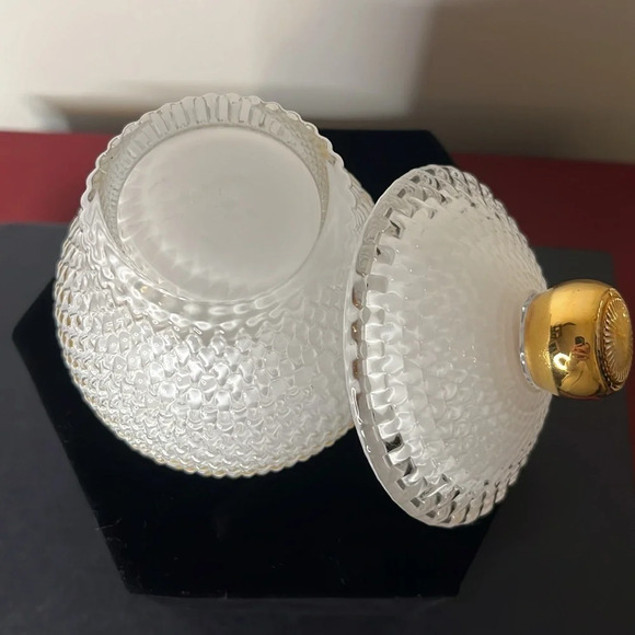 VTG 1980's White Glass Double Wall Vanity Jar with Lid - Picture 5 of 6